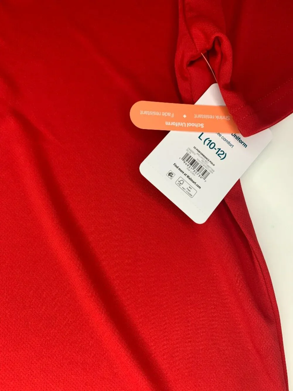 New Wonder Nation Boys School Uniform Performance Polo Shirt, Red, Large (10-12)